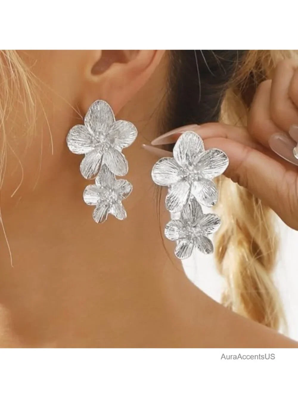 Chunky Ginkgo Leaf Drop Dangle Earrings for Women Statement Floral Jewelry Alloy